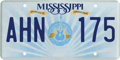 MS license plate AHN175