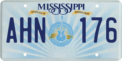 MS license plate AHN176