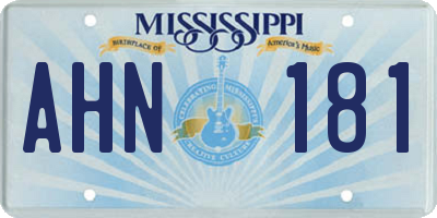MS license plate AHN181