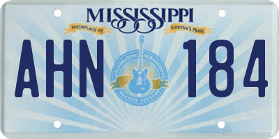 MS license plate AHN184