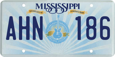 MS license plate AHN186