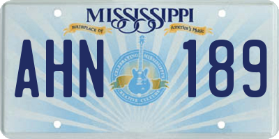 MS license plate AHN189