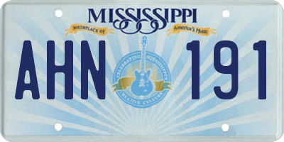 MS license plate AHN191