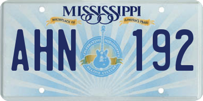 MS license plate AHN192