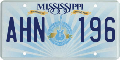 MS license plate AHN196