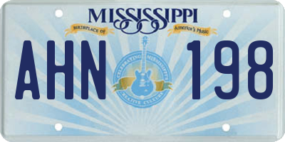 MS license plate AHN198