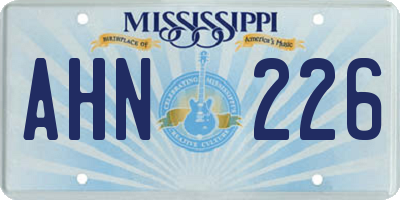 MS license plate AHN226