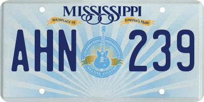 MS license plate AHN239
