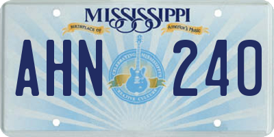 MS license plate AHN240