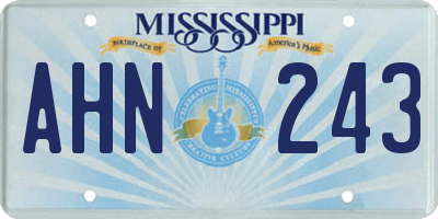 MS license plate AHN243