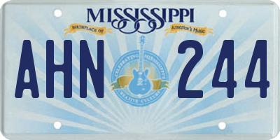 MS license plate AHN244