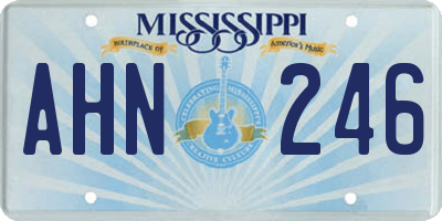 MS license plate AHN246