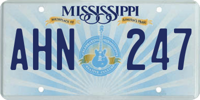 MS license plate AHN247