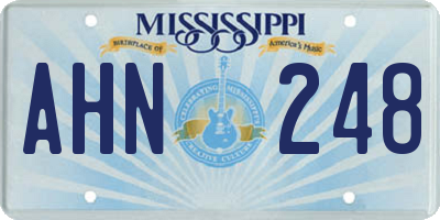 MS license plate AHN248