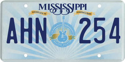 MS license plate AHN254