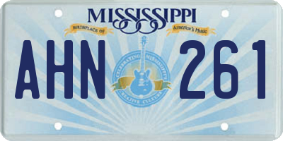 MS license plate AHN261