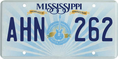 MS license plate AHN262