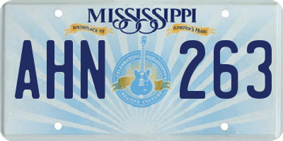 MS license plate AHN263