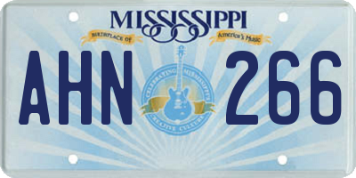 MS license plate AHN266