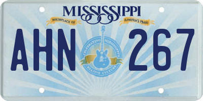 MS license plate AHN267