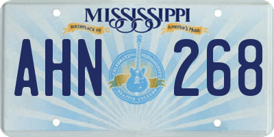 MS license plate AHN268
