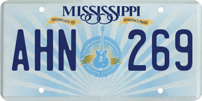 MS license plate AHN269