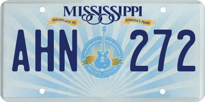 MS license plate AHN272