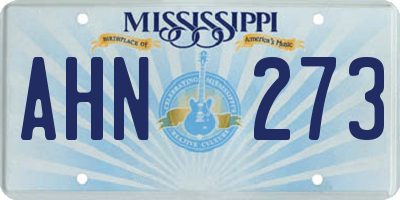 MS license plate AHN273