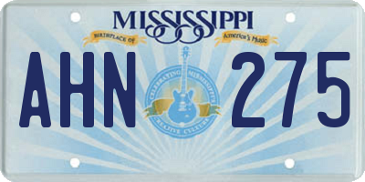 MS license plate AHN275