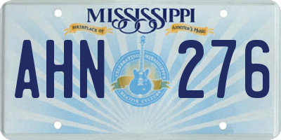 MS license plate AHN276