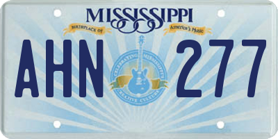 MS license plate AHN277