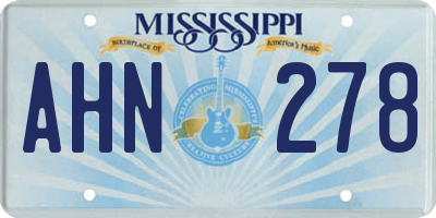 MS license plate AHN278