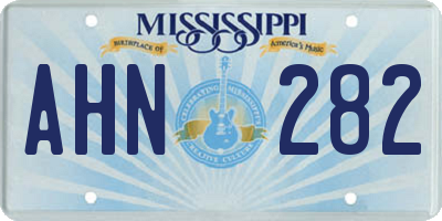 MS license plate AHN282