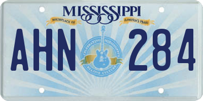 MS license plate AHN284