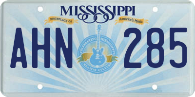 MS license plate AHN285