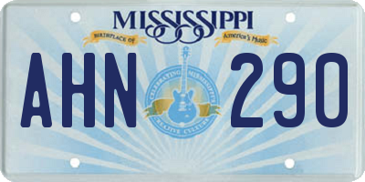 MS license plate AHN290