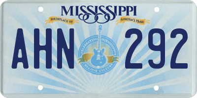 MS license plate AHN292