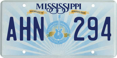 MS license plate AHN294