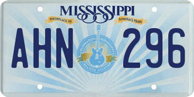 MS license plate AHN296