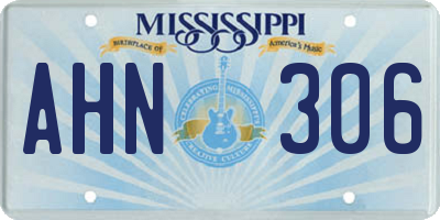 MS license plate AHN306