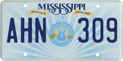 MS license plate AHN309
