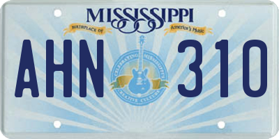 MS license plate AHN310