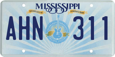 MS license plate AHN311
