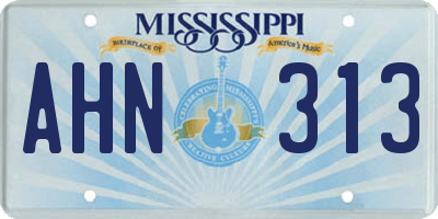 MS license plate AHN313