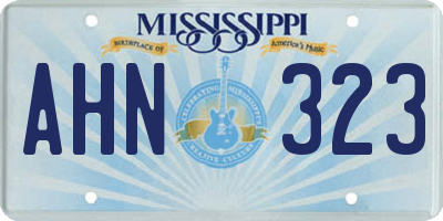 MS license plate AHN323