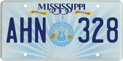 MS license plate AHN328