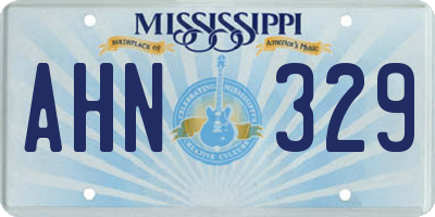 MS license plate AHN329