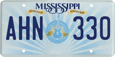 MS license plate AHN330