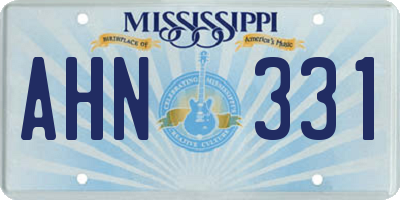 MS license plate AHN331