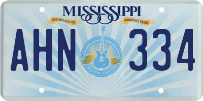 MS license plate AHN334